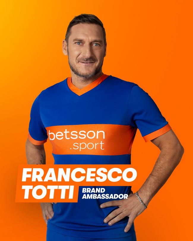 La leggenda del calcio Francesco Totti è diventato ambasciatore di Betsson.Sports in Italia