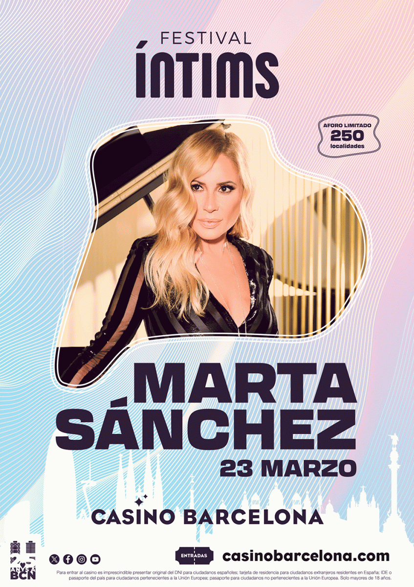 Marta Sánchez se presentará en el Festival Íntims de Casino Barcelona