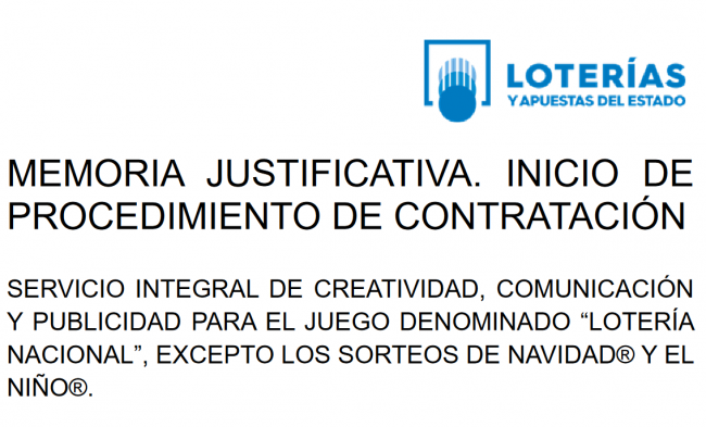 SELAE licita Servicios de Publicidad por 1.008.000 EUR para Lotería Nacional, excluyendo Sorteos Especiales