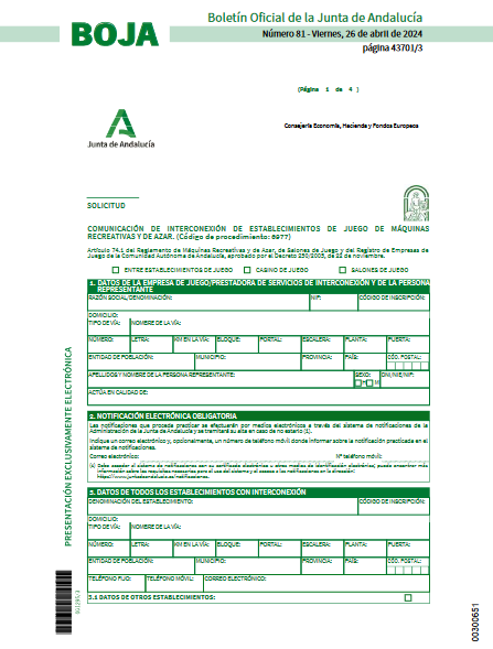 HOY EN EL BOJA: Actualización de Formularios en el Ámbito del Juego en Andalucía