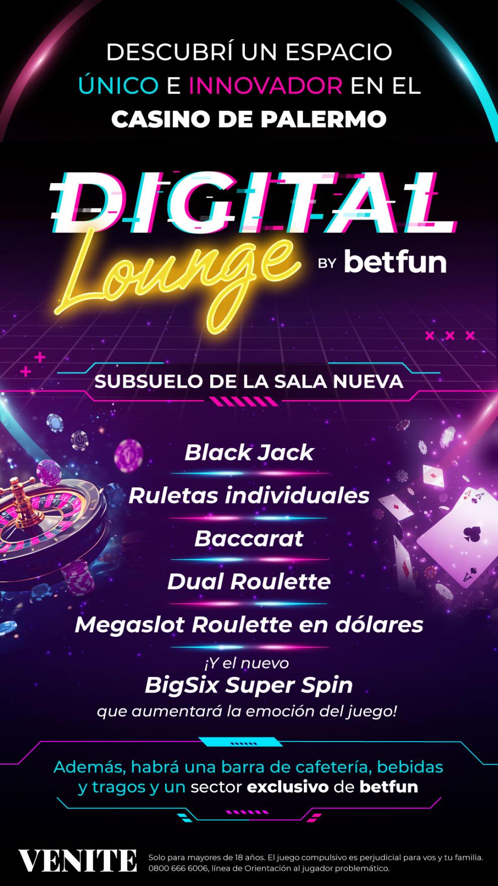 El Casino de Palermo inaugura el Digital Lounge by betfun: innovación y modernidad en la sala de Slots más grande de Latinoamérica