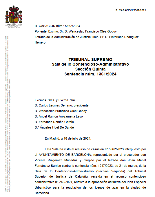 El Tribunal Supremo anula las restricciones del Ayuntamiento de Barcelona por falta de justificación y proporcionalidad