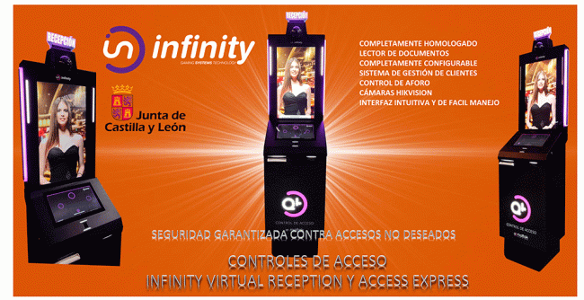 HOMOLOGADA EN CASTILLA Y LEON LA LINEA DE CONTROLES DE ACCESO DE INFINITY GAMING: INFINITY VIRTUAL RECEPTION Y ACCESS EXPRESS