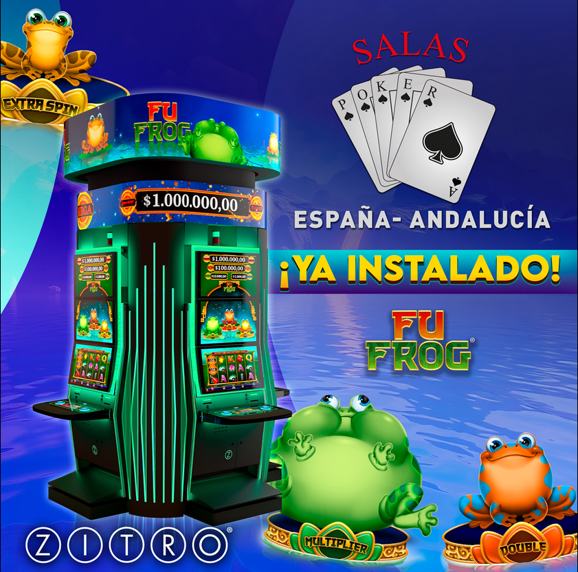 ZITRO: Huelva recibe a las célebres ranas del juego español, de la mano de Recreativos Babi en sus Salas Poker