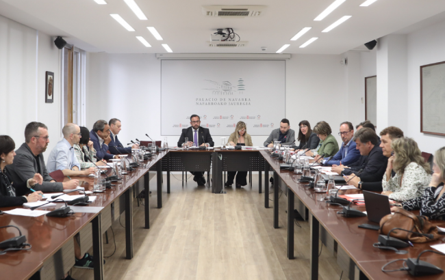 Imagen de una reunión del Consejo de Juego en el Parlamento navarro