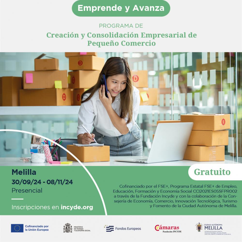 Inicio Doble Formación en Melilla: Fundación INCYDE y DG Innovación Tecnológica Impulsan el Pequeño Comercio y el E-Commerce: INSCRIPCIONES