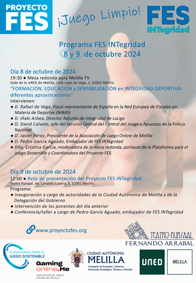 Melilla celebra el Programa FES INTegridad ¡Juego Limpio! los días 8 y 9 de octubre