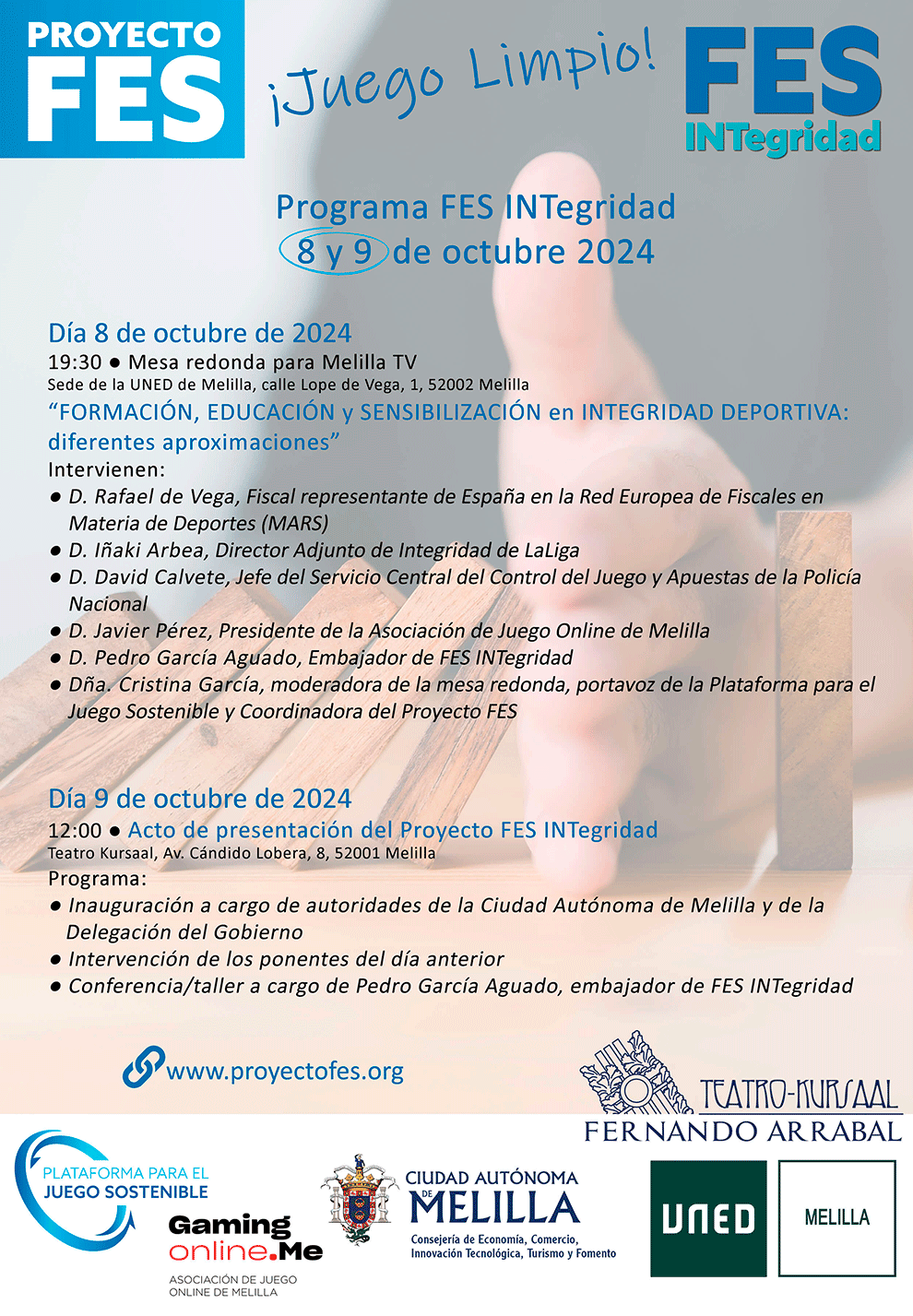 Melilla celebra el Programa FES INTegridad ¡Juego Limpio! los días 8 y 9 de octubre