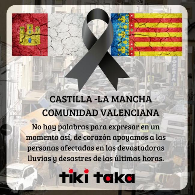 Tiki Taka Games muestra solidaridad con las comunidades afectadas por el temporal en Castilla-La Mancha y Comunidad Valenciana