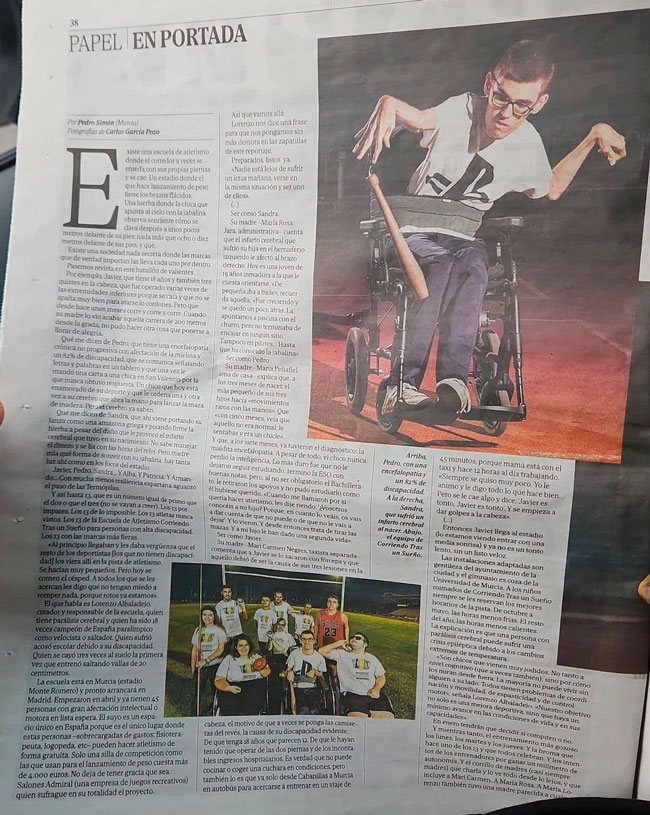 Admiral protagoniza la portada de El Mundo con su apoyo a la inclusión deportiva