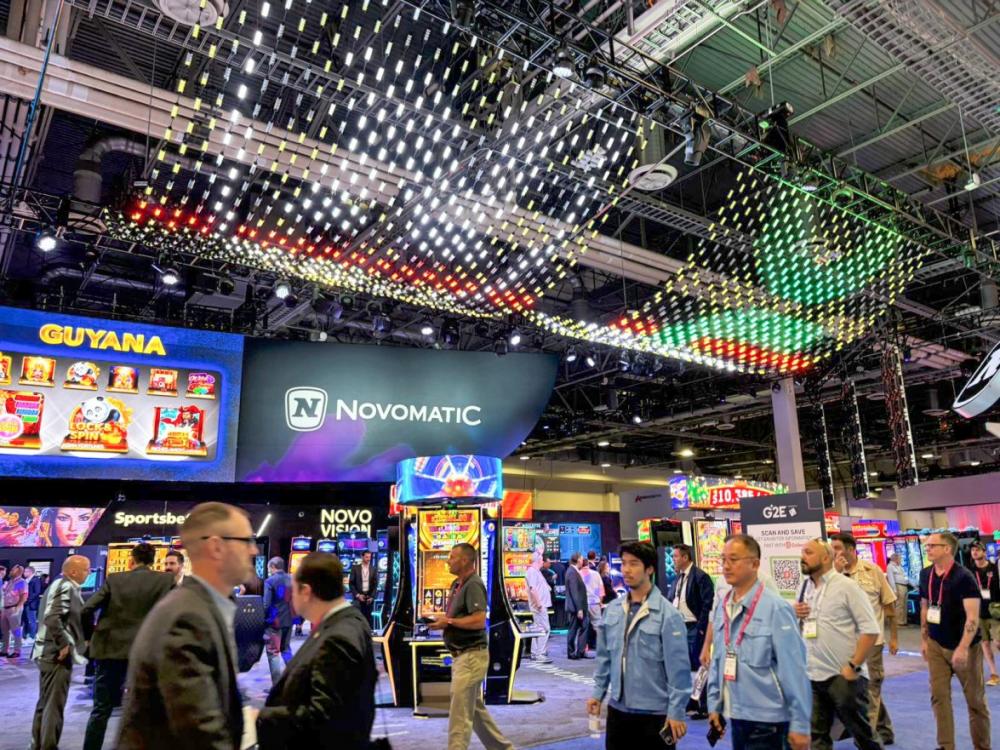 NOVOMATIC unveils a diverse portfolio at G2E 2024, featuring the V.I.P. X™, DIAMOND X™ series, and the expansive THUNDER CASH™ GOLD progressive family.