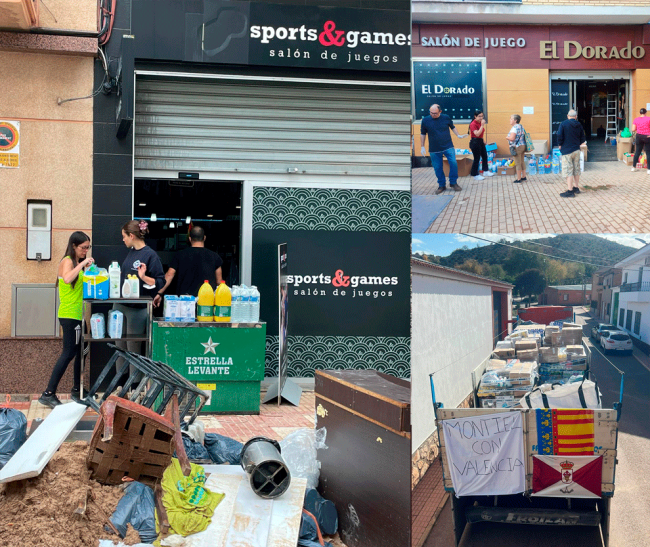 IMPRESIONANTE GALERÍA DE FOTOS: Los salones El Dorado distribuyen ayuda de Montiel a afectados en Aldaia y Algemesí