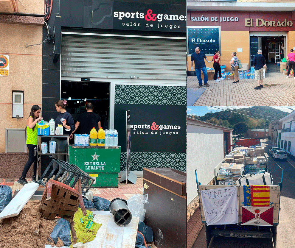 IMPRESIONANTE GALERÍA DE FOTOS: Los salones El Dorado distribuyen ayuda de Montiel a afectados en Aldaia y Algemesí