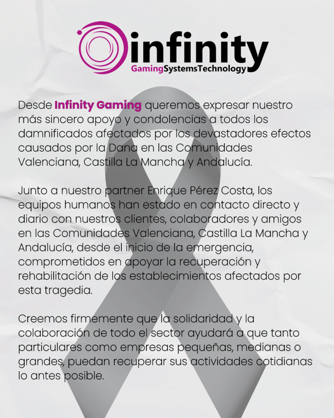Infinity Gaming Muestra su Solidaridad con los Afectados por la Dana en Valencia, Castilla-La Mancha y Andalucía