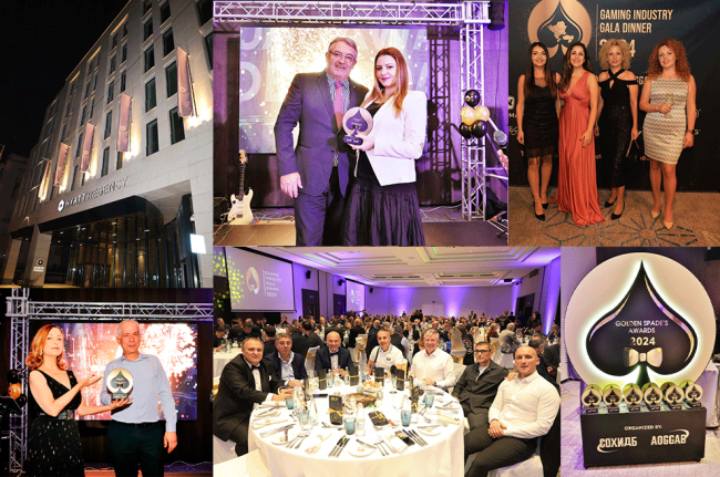Telematic Interactive galardonada en la Gaming Industry Gala Dinner 2024 en Sofía de manos de Jacqueline Mecinas