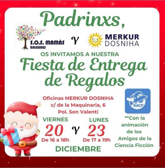 Merkur Dosniha celebra la entrega de 4.000 regalos para familias desfavorecidas en colaboración con SOS Mamás.