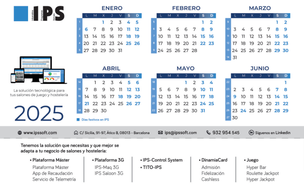 IPS felicita las fiestas y celebra el 2025 con un calendario exclusivo para sus clientes