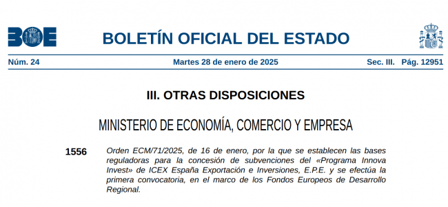 NEW GRANTS to Attract and Foster Foreign Investments in Technological and Innovative Projects in Spain