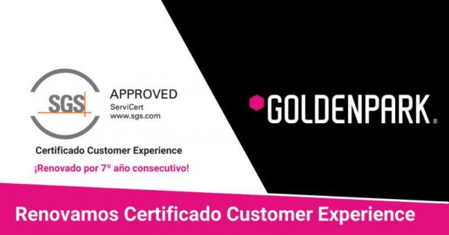 GoldenPark Renueva el Certificado Customer Experience por Séptimo Año Consecutivo