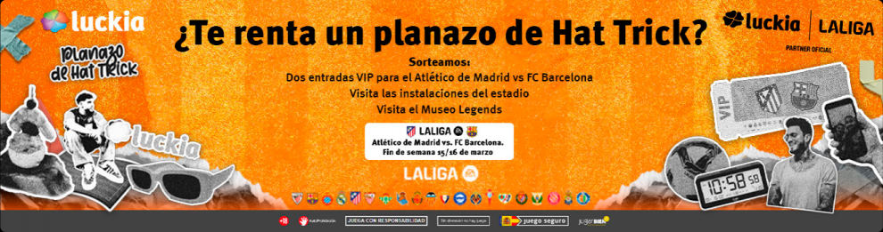 Luckia y LALIGA lanzan un sorteo exclusivo: una experiencia VIP en el Atlético-Barça y más