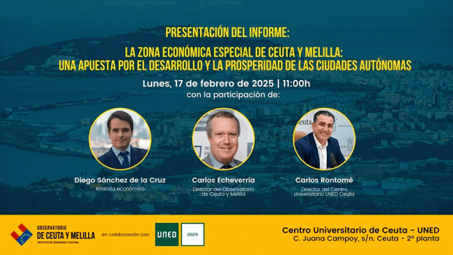 UNED Ceuta presentará un Informe sobre la zona económica especial de Ceuta y Melilla