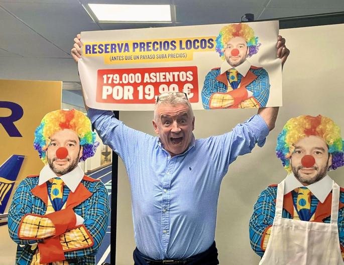 La polémica imagen de Bustinduy como payaso en la nueva campaña de Ryanair
VÍDEO Y FOTOS