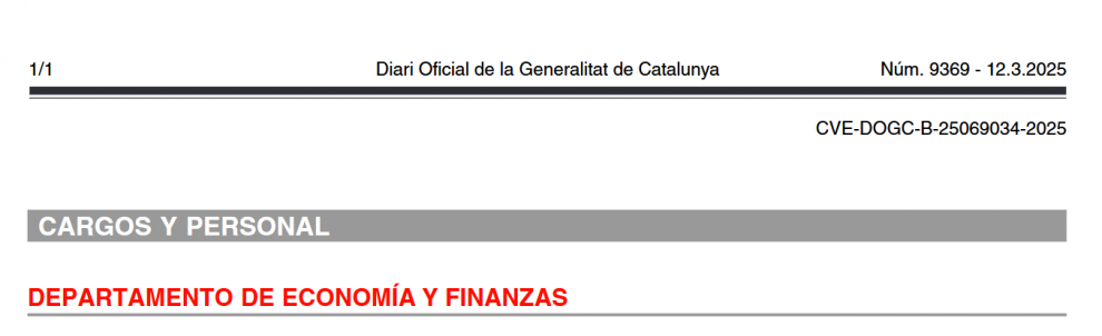 Eduard Eroles Eroles asumirá el cargo de Responsable de apoyo administrativo en la Dirección General de Tributos y Juego