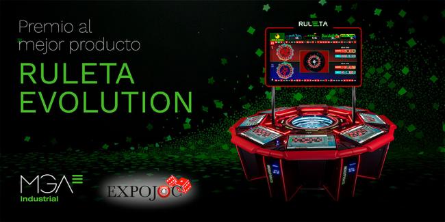 MGA Industrial premiada en Expojoc por su ruleta Evolution.