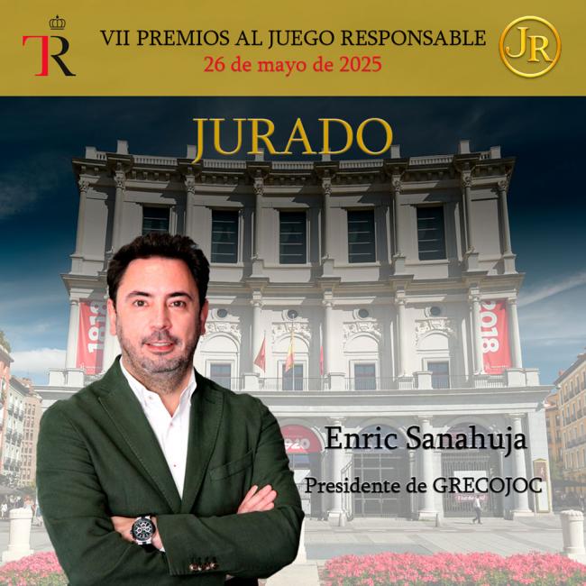 El presidente de Grecojoc, Enric Sanahuja, formará parte del jurado de los VII Premios al Juego Responsable y la RSC, que se celebrarán en el Teatro Real.