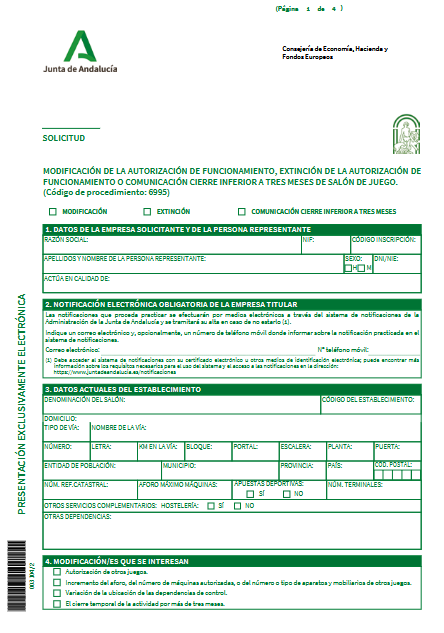 Andalucía simplifica los trámites del juego con nuevos formularios electrónicos