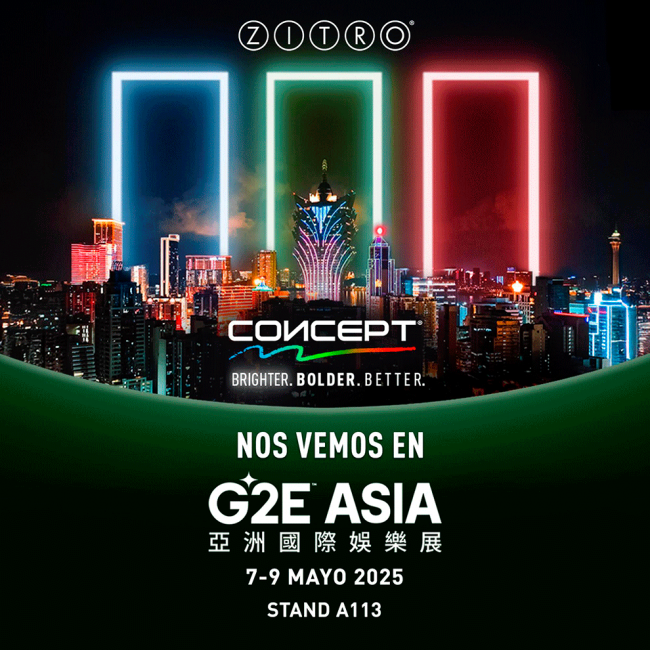 Zitro presentará su línea CONCEPT y nuevos juegos en G2E Asia 2025