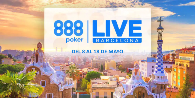 Cartel promocional del 888poker Live Barcelona 2025 en el Casino Barcelona