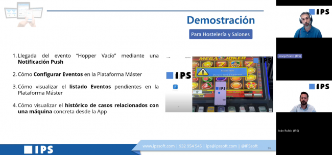 Éxito webinar IPS: Eventos en tiempo real y avisos push para juego y hostelería.
