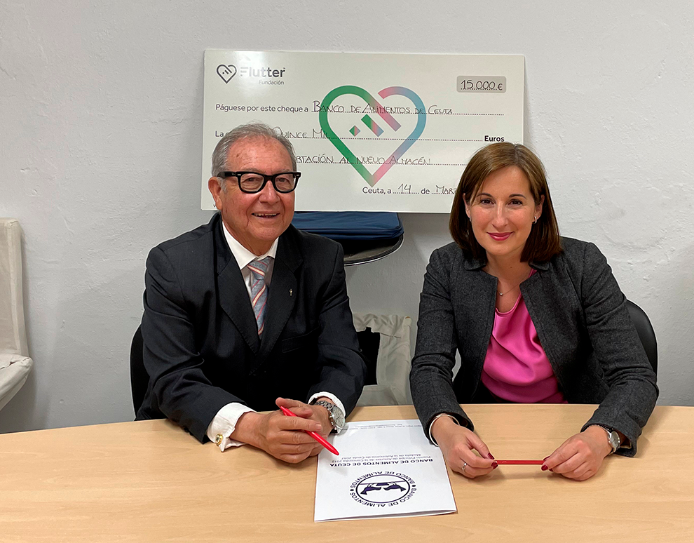 Flutter dona 15.000 euros al Banco de Alimentos de Ceuta y amplía su colaboración social