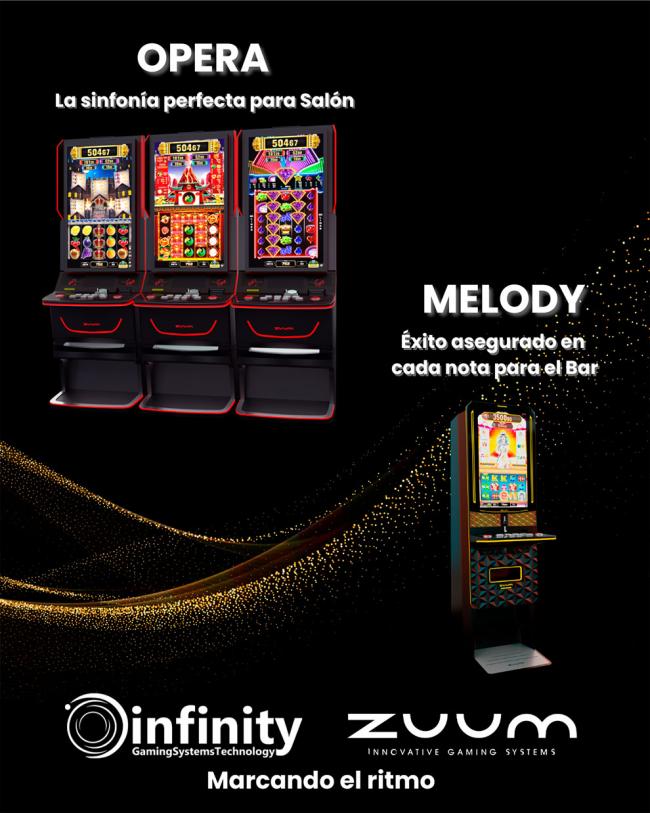 Infinity Gaming y ZUUM apuestan por bares y salones con sus nuevas slots Opera y Melody