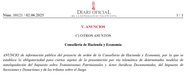 La Generalitat inicia hoy la consulta pública para hacer obligatoria la autoliquidación telemática de la tasa de juego sobre máquinas recreativas