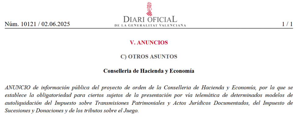 La Generalitat inicia hoy la consulta pública para hacer obligatoria la autoliquidación telemática de la tasa de juego sobre máquinas recreativas