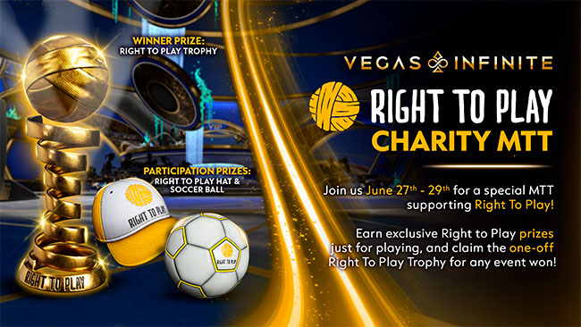 PokerStars impulsa Vegas Infinite para recaudar 100.000 $ a favor de Right To Play
