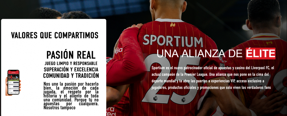 VÍDEO Y WEB OFICIAL 
Sportium lanza su nueva campaña junto al Liverpool FC: 