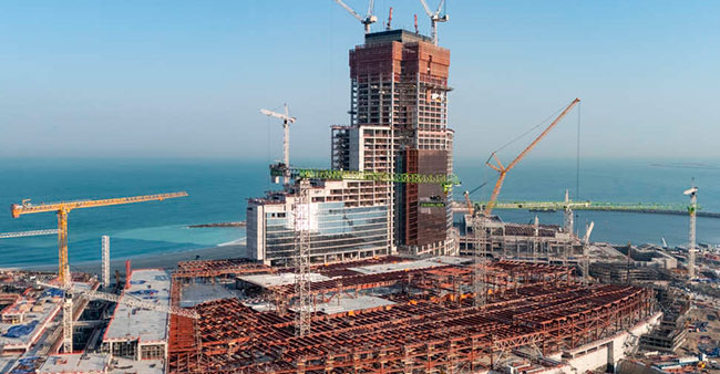 Wynn Resorts continúa el desarrollo de su complejo en Emiratos y alcanza el piso 47 de la torre principal