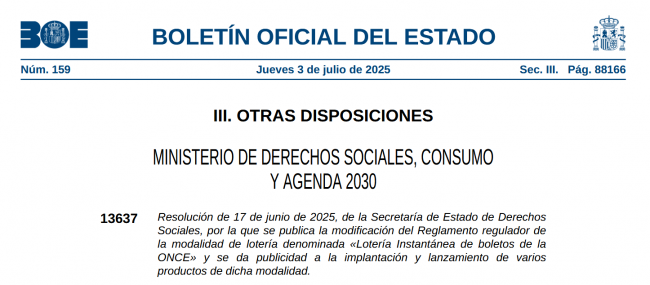 HOY EN EL BOE: Nuevos RASCAS y nuevas modalidades de gratificación (y frustración) instántanea