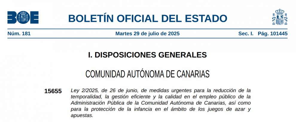 HOY EN EL BOE: Canarias endurece la protección del menor frente al juego con nuevas medidas legales “urgentes e inaplazables”