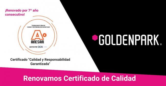 GoldenPark de MGA renueva por séptimo año el certificado “Calidad y Responsabilidad Garantizada”