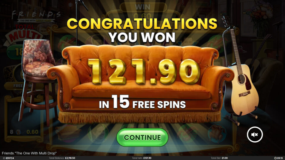 FRIENDS™ Makes Its Online Gaming Debut with The One With the Multi Drop™ Slot