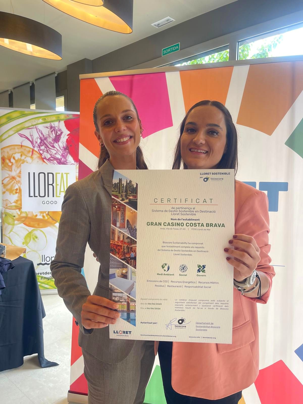 Gran Casino Costa Brava recibe el certificado “Lloret Sostenible”