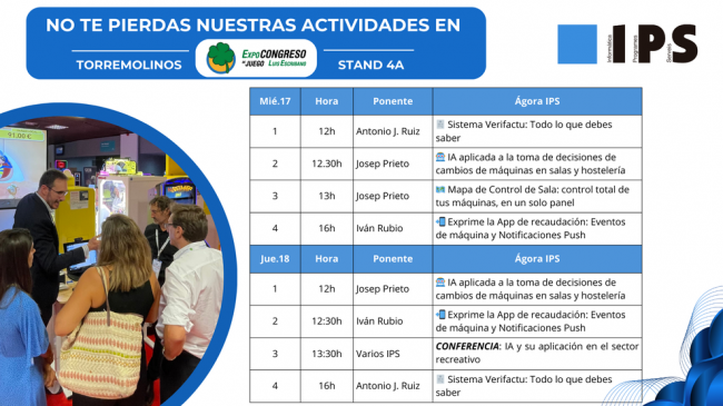 IPS presenta innovaciones y conferencia sobre IA en el Expo Congreso de Juego de Torremolinos