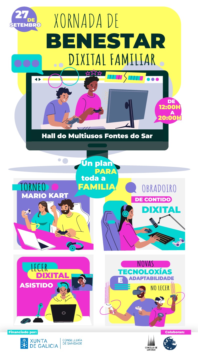 La Xunta organiza en Santiago una jornada de bienestar digital familiar el 27 de septiembre
