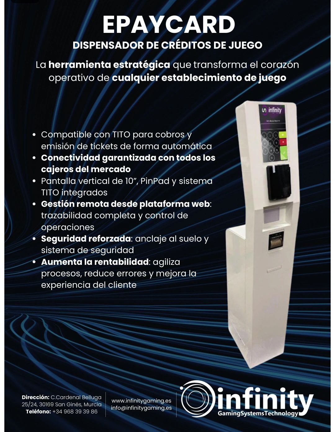 Infinity Gaming presenta EPAYCARD: la nueva herramienta estratégica para optimizar la gestión de créditos en salas de juego