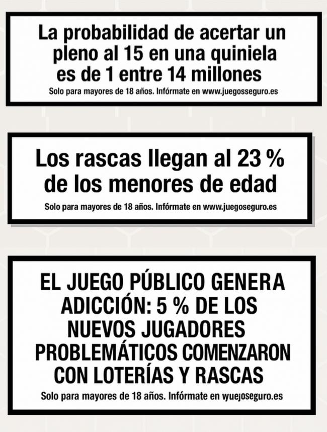 INFOPLAY.INFO propone más carteles disuasorios sobre el juego público, rascas, loterías...