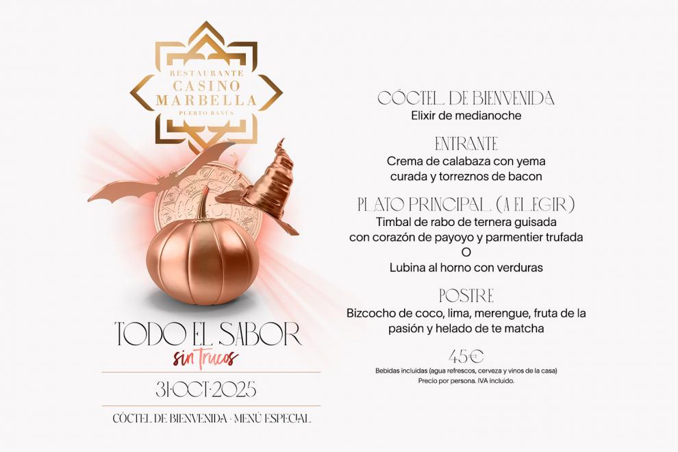 Restaurante Casino Marbella (Grupo CIRSA) celebra Halloween con un menú exclusivo diseñado por el chef Agustín Román